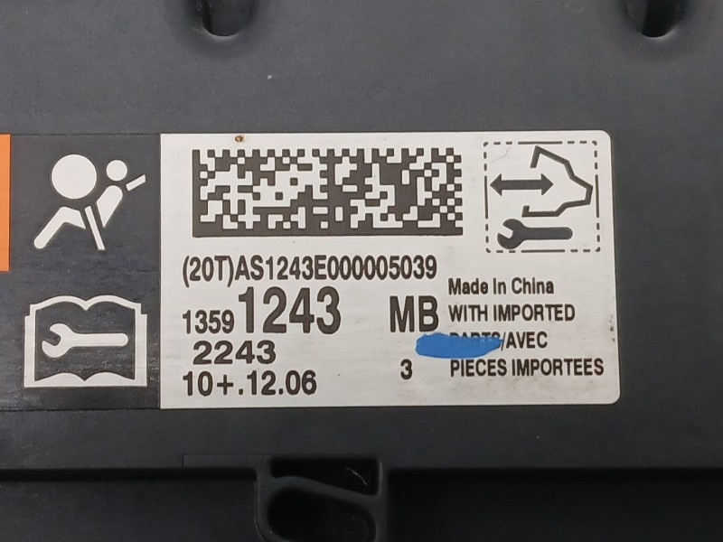 Recambio de centralita airbag para chevrolet cruze station wagon lt+ referencia OEM IAM 13591243  