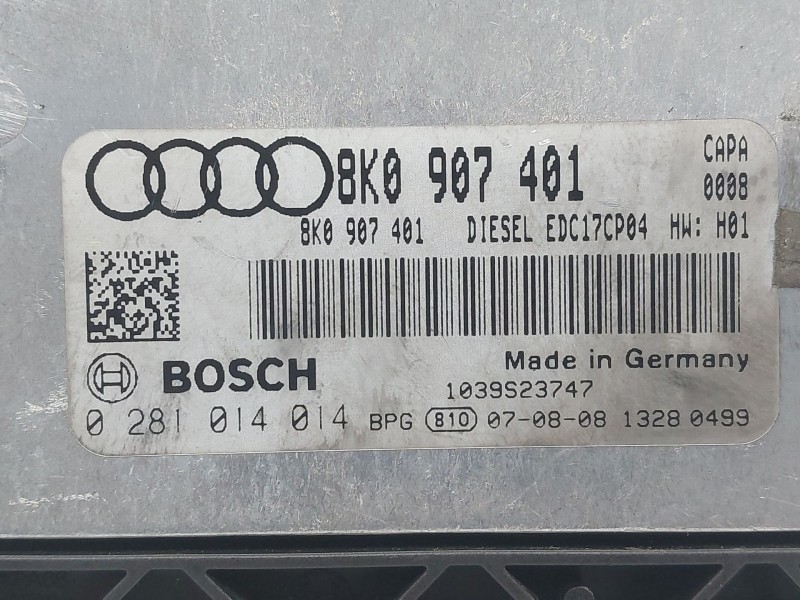 Recambio de centralita motor uce para audi a5 (8t3) 3.0 tdi quattro referencia OEM IAM 8K0907401 0281014014 