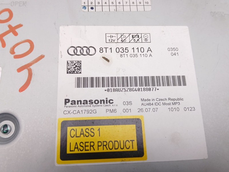 Recambio de sistema audio / cd para audi a5 (8t3) 3.0 tdi quattro referencia OEM IAM 8T1035110A  