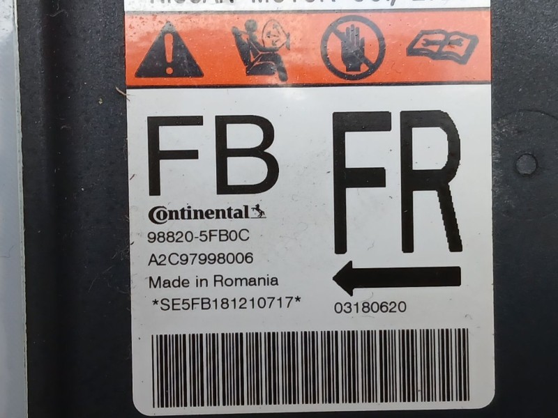 Recambio de kit airbag para nissan micra v (k14) 1.0 referencia OEM IAM 682005FA4A 635482200E 988205FB0C