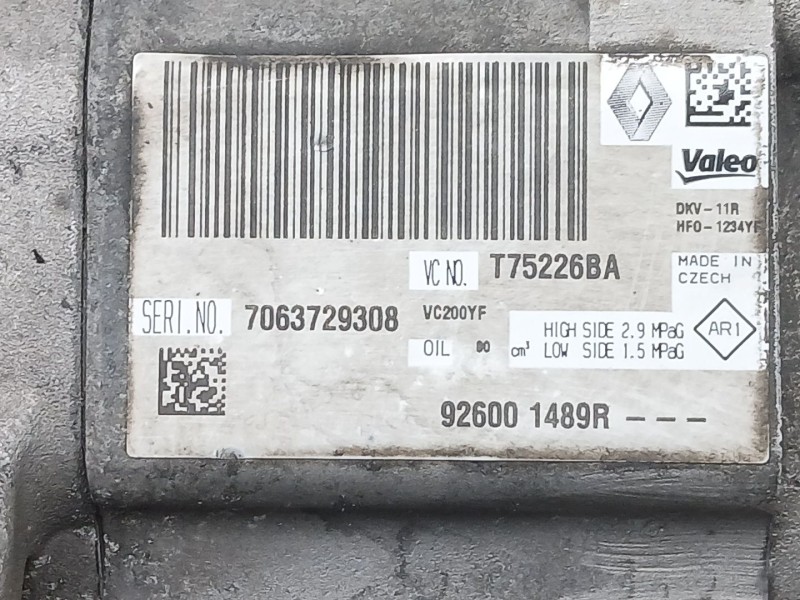 Recambio de compresor aire acondicionado para dacia lodgy (js_) 1.5 dci referencia OEM IAM 926001489R  