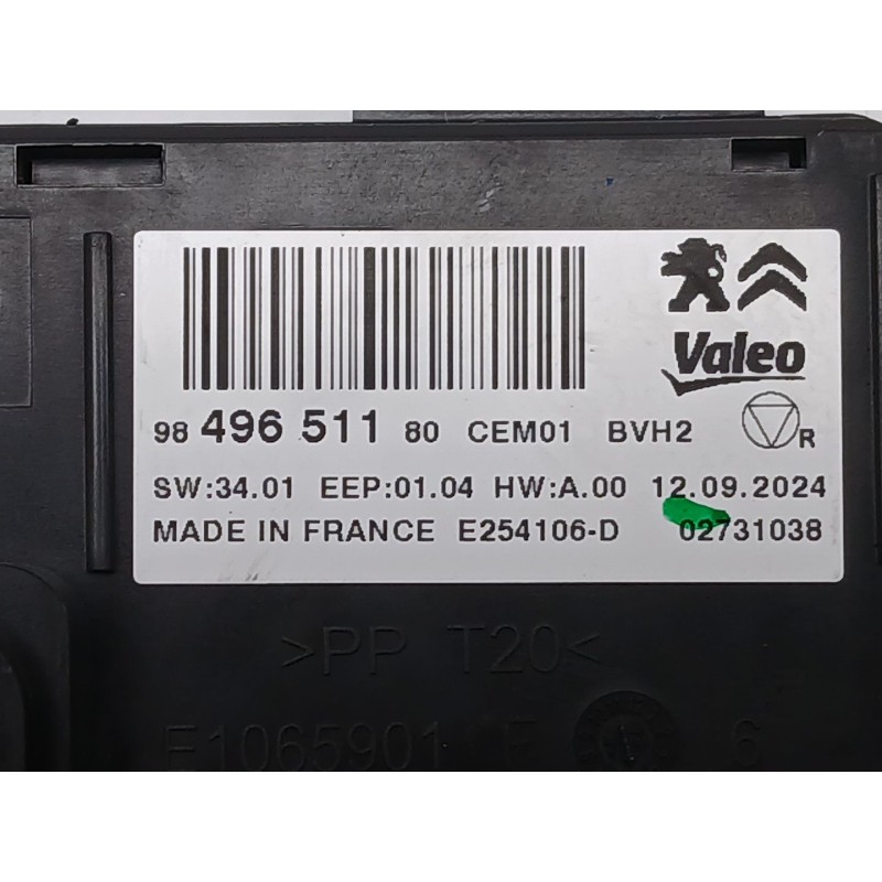 Recambio de modulo electronico para citroën berlingo furgoneta/monovolumen (k9) 1.5 bluehdi 100 referencia OEM IAM 9849651180  