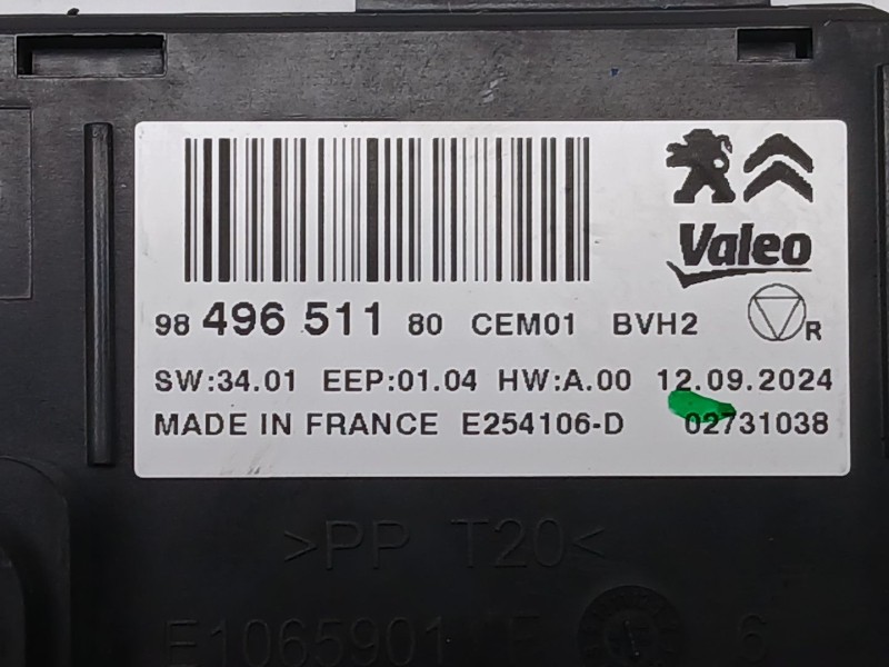 Recambio de modulo electronico para citroën berlingo furgoneta/monovolumen (k9) 1.5 bluehdi 100 referencia OEM IAM 9849651180  