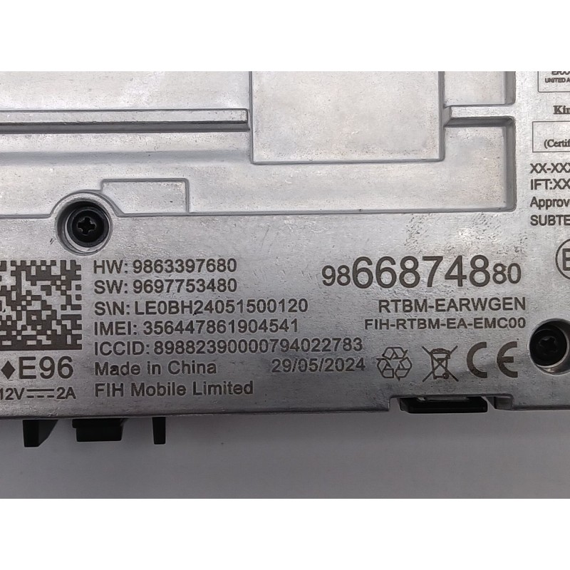 Recambio de modulo electronico para citroën berlingo furgoneta/monovolumen (k9) 1.5 bluehdi 100 referencia OEM IAM 9866874880 98