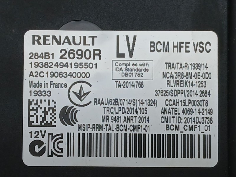 Recambio de modulo electronico para renault kadjar (ha_, hl_) 1.5 blue dci 115 referencia OEM IAM 284B12690R  