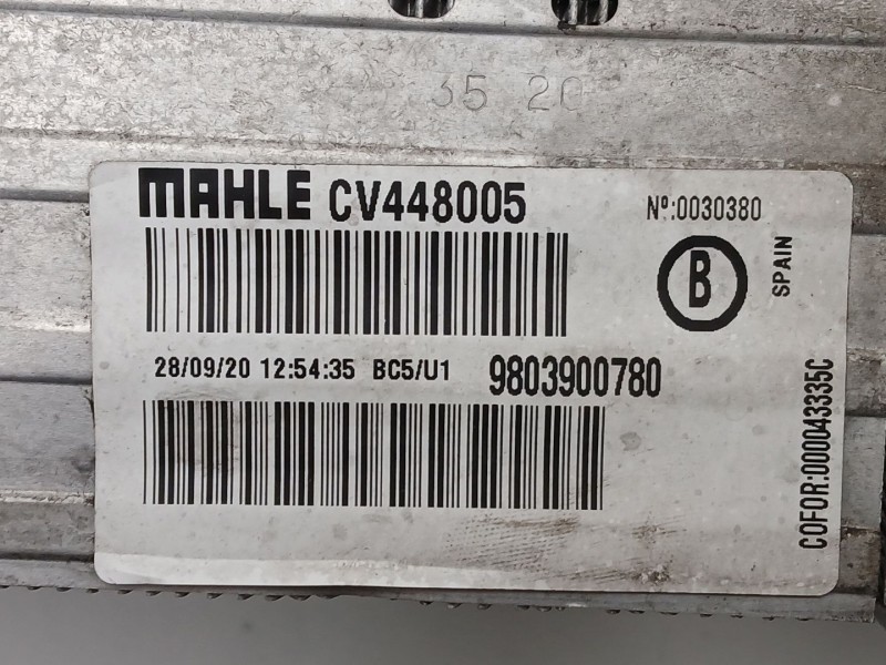 Recambio de intercooler para citroën c-elysee (dd_) 1.5 bluehdi 100 referencia OEM IAM 9803900780  
