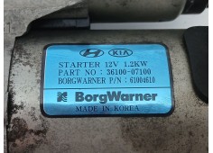 Recambio de motor arranque para hyundai bayon (bc3) 1.2 mpi referencia OEM IAM 3610007100   2