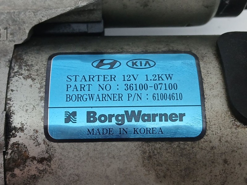 Recambio de motor arranque para hyundai bayon (bc3) 1.2 mpi referencia OEM IAM 3610007100  