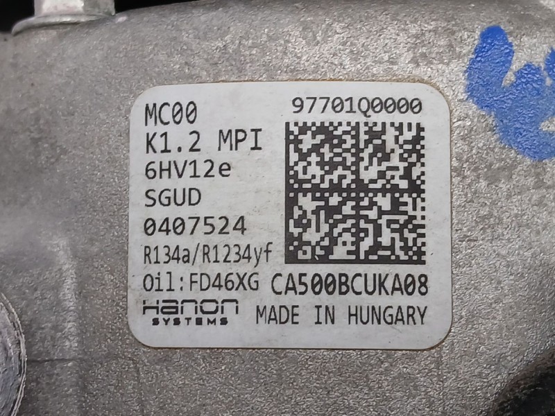 Recambio de compresor aire acondicionado para hyundai bayon (bc3) 1.2 mpi referencia OEM IAM 97701Q0000  