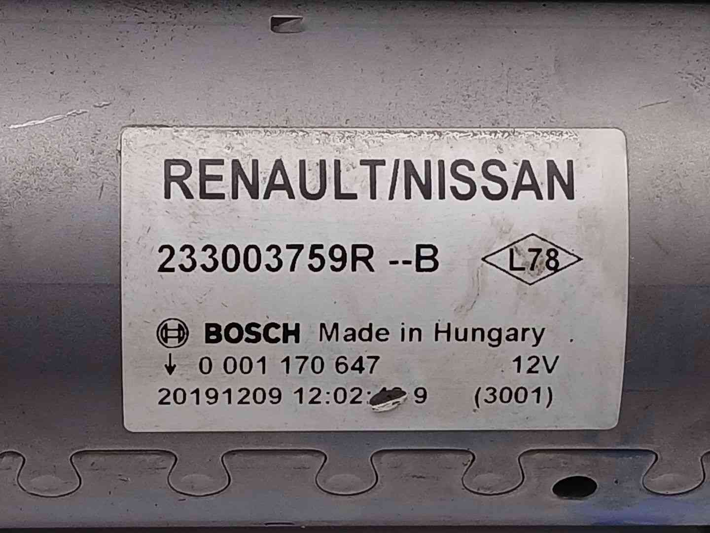 MOTOR ARRANQUE RENAULT KADJAR (HA_, HL_) 233003759R / 0001170647 233003759R0001170647 - Vista 2