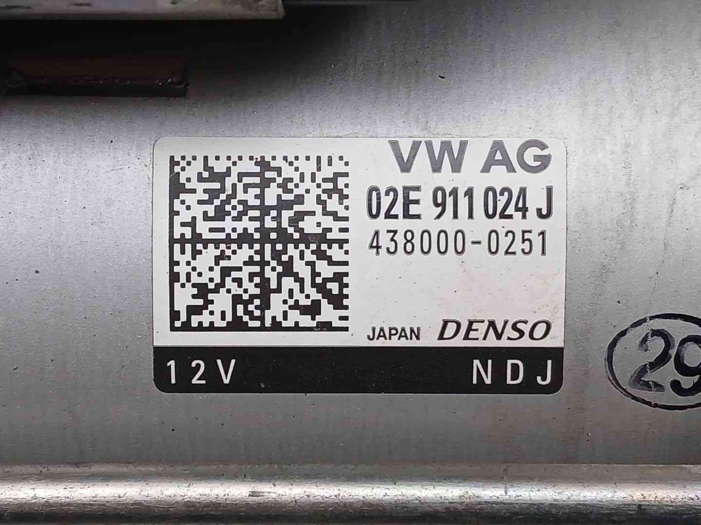 MOTOR ARRANQUE VOLKSWAGEN PASSAT B8 Variant (3G5, CB5) 02E911024J / 4380000251 02E911024J4380000251 - Vista 2