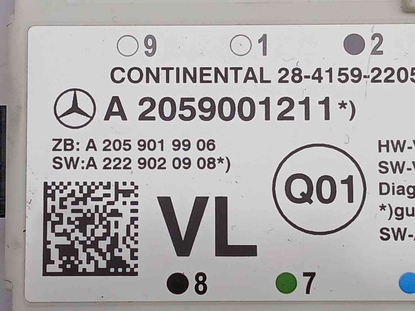 MODULO ELECTRONICO MERCEDES-BENZ CLASE C (W205) A2059019906 / A2059001211 A2059019906A2059001211 - Vista 2