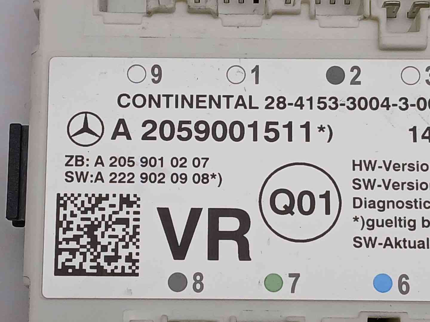 MODULO ELECTRONICO MERCEDES-BENZ CLASE C (W205) A2059010207 / A2059001511 A2059010207A2059001511 - Vista 2