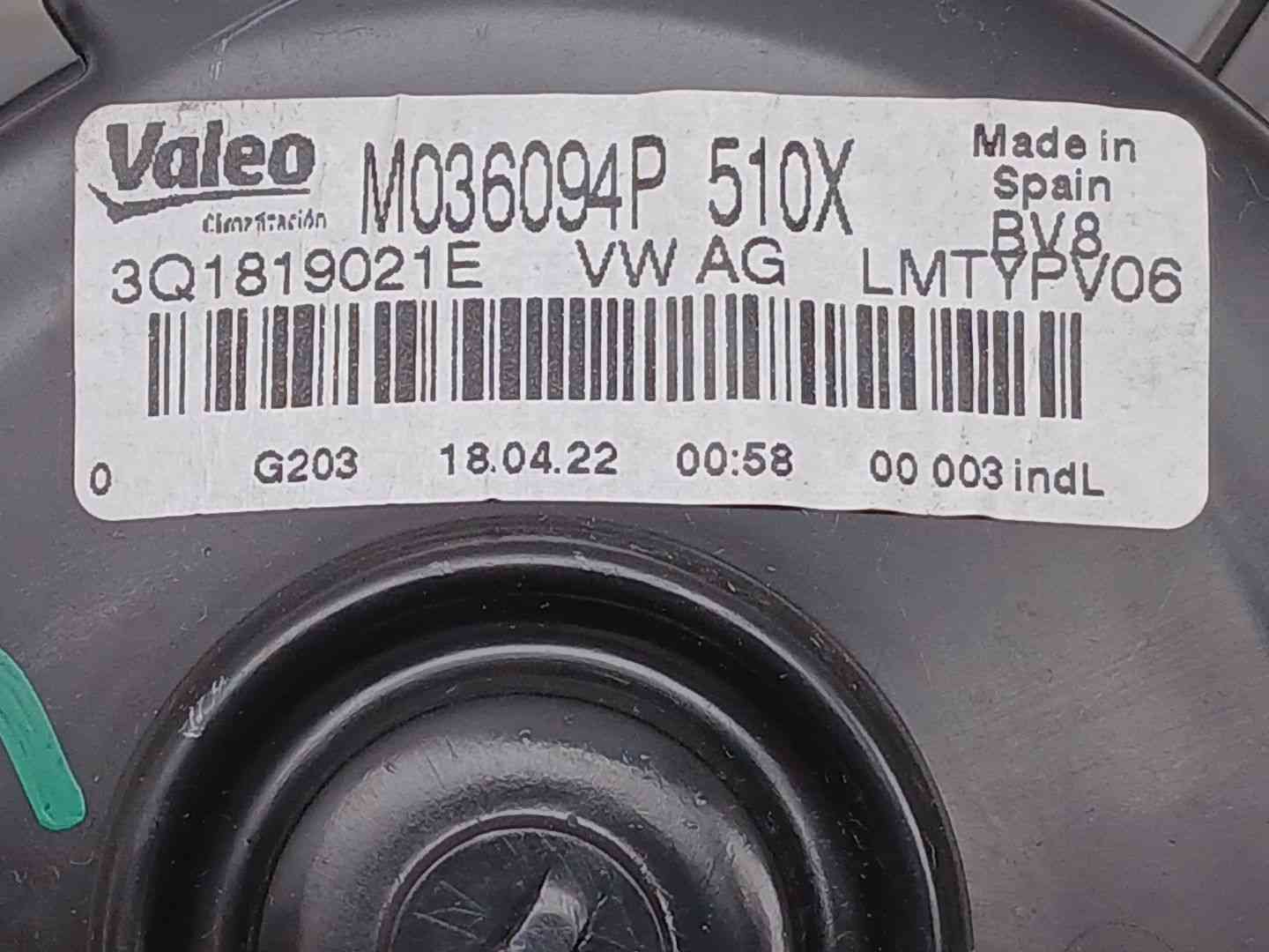 MOTOR CALEFACCION CUPRA FORMENTOR (KM7, KMP) M036094P / 3Q1819021E M036094P3Q1819021E - Vista 3