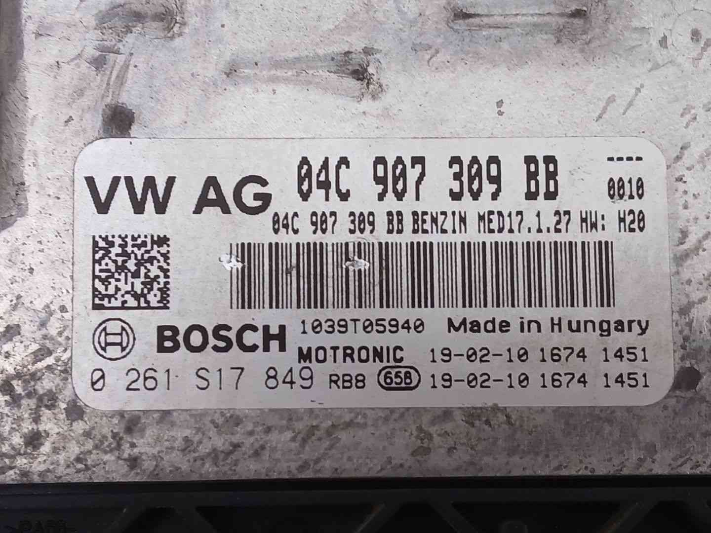 CENTRALITA MOTOR UCE AUDI A1 Sportback (GBA) 0261S17849 / 04C907309BB 0261S1784904C907309BB - Vista 2