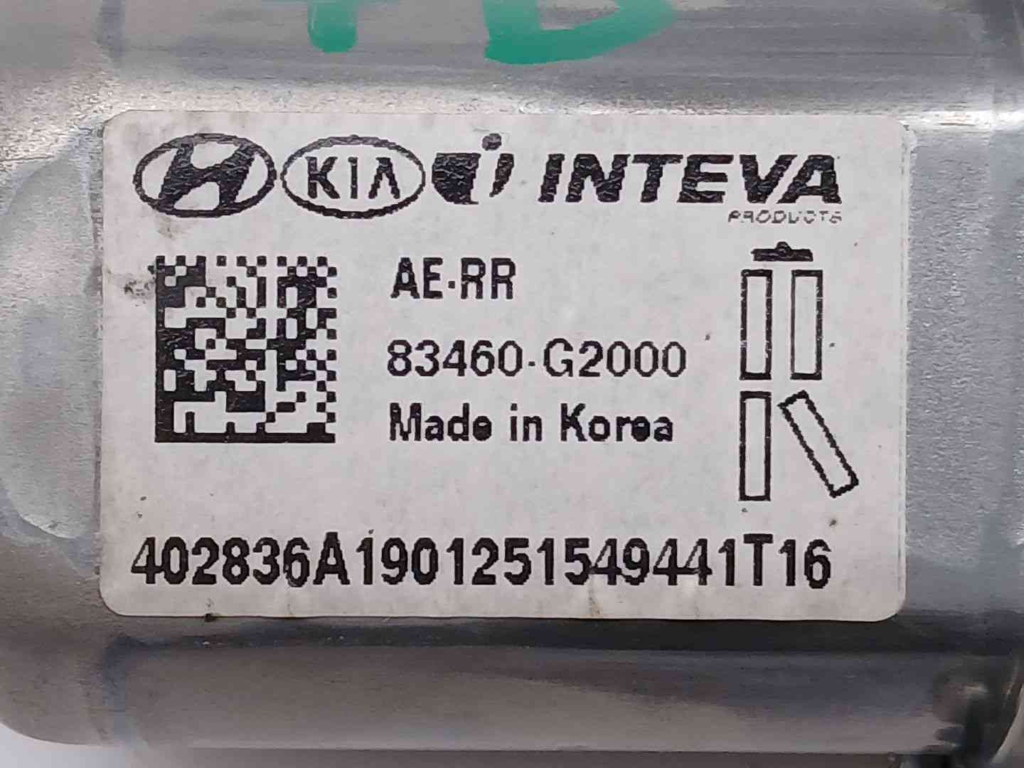 MOTOR ELEVALUNAS TRASERO DERECHO HYUNDAI IONIQ (AE) 83460G2000 / 83460G2000 83460G200083460G2000 - Vista 3