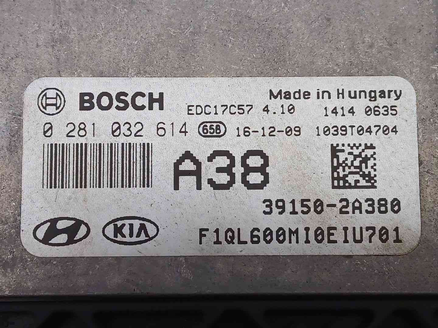 CENTRALITA MOTOR UCE KIA SPORTAGE IV (QL, QLE) 0281032614 / 391502A380 0281032614391502A380 - Vista 2