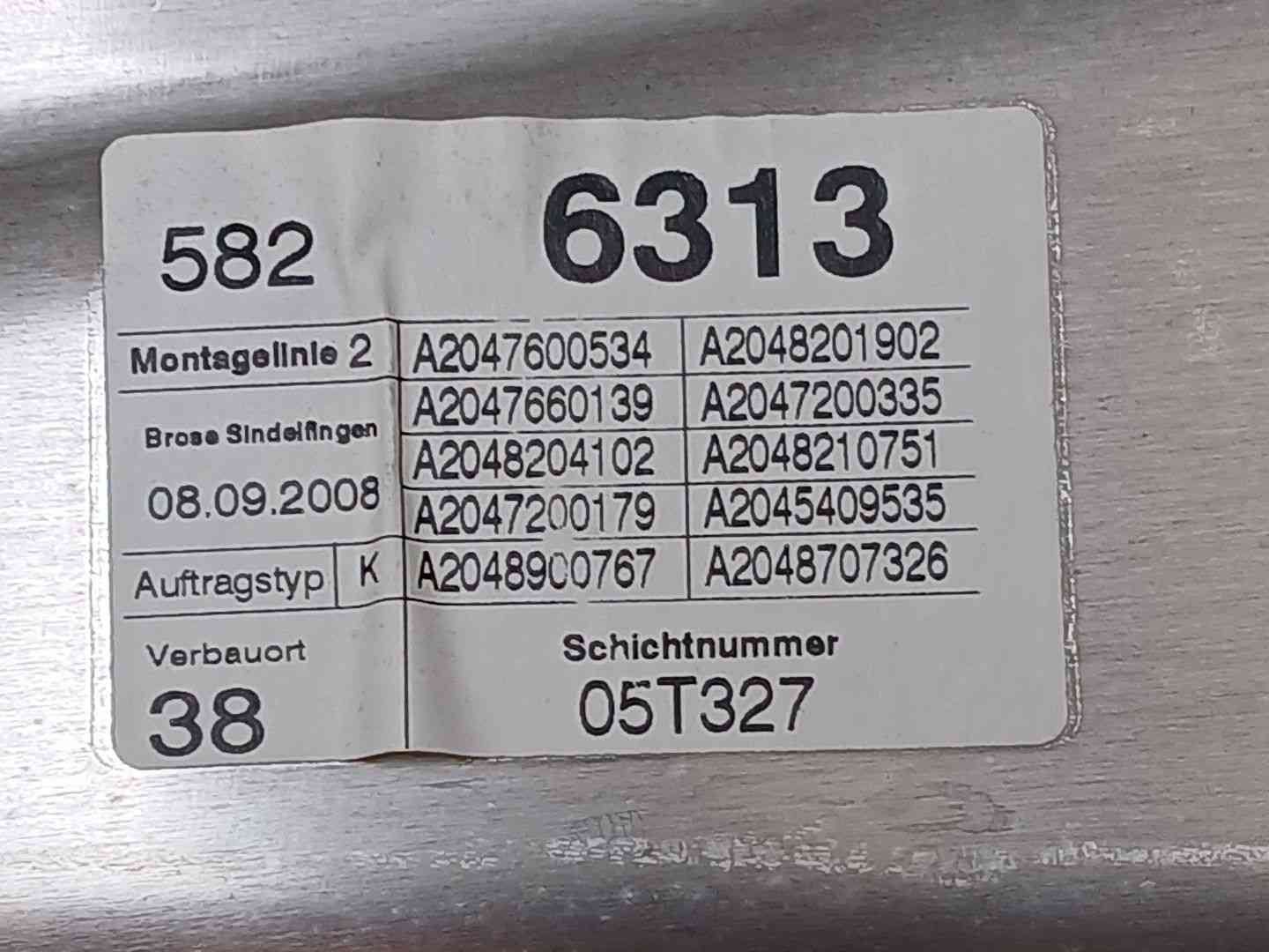 ELEVALUNAS DELANTERO IZQUIERDO MERCEDES-BENZ CLASE C (W204) A2047660139 / A2048204102 / A2047600534 A2047660139A2048204102A2047600534 - Vista 3
