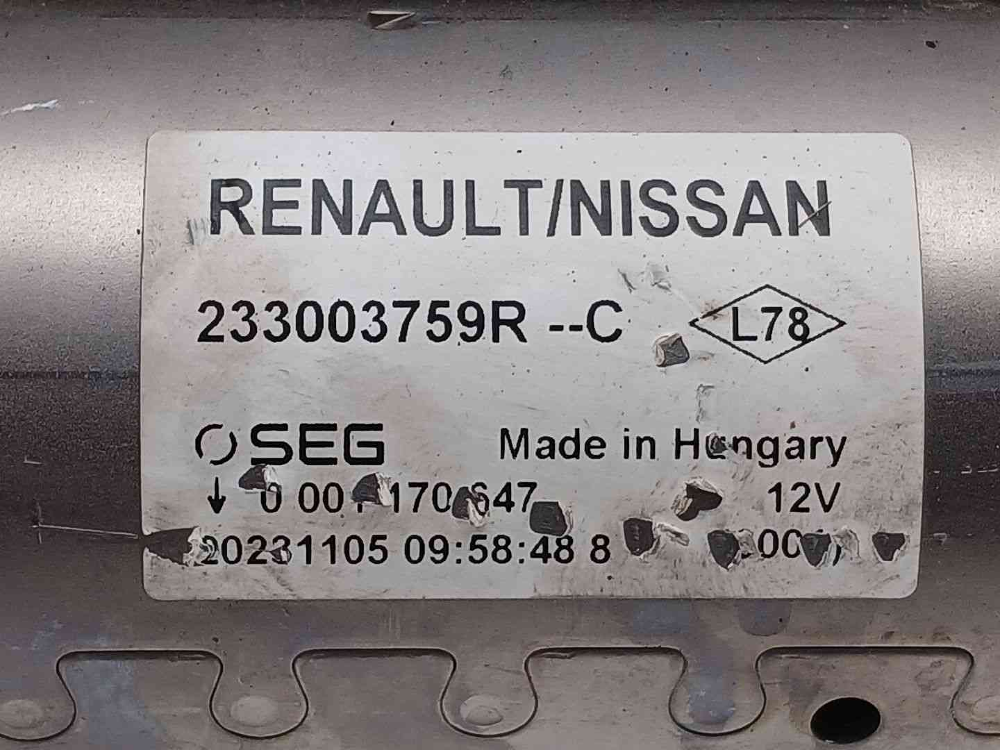 MOTOR ARRANQUE RENAULT EXPRESS Furgón/monospace 0001170647 / 233003759R 0001170647233003759R - Vista 2