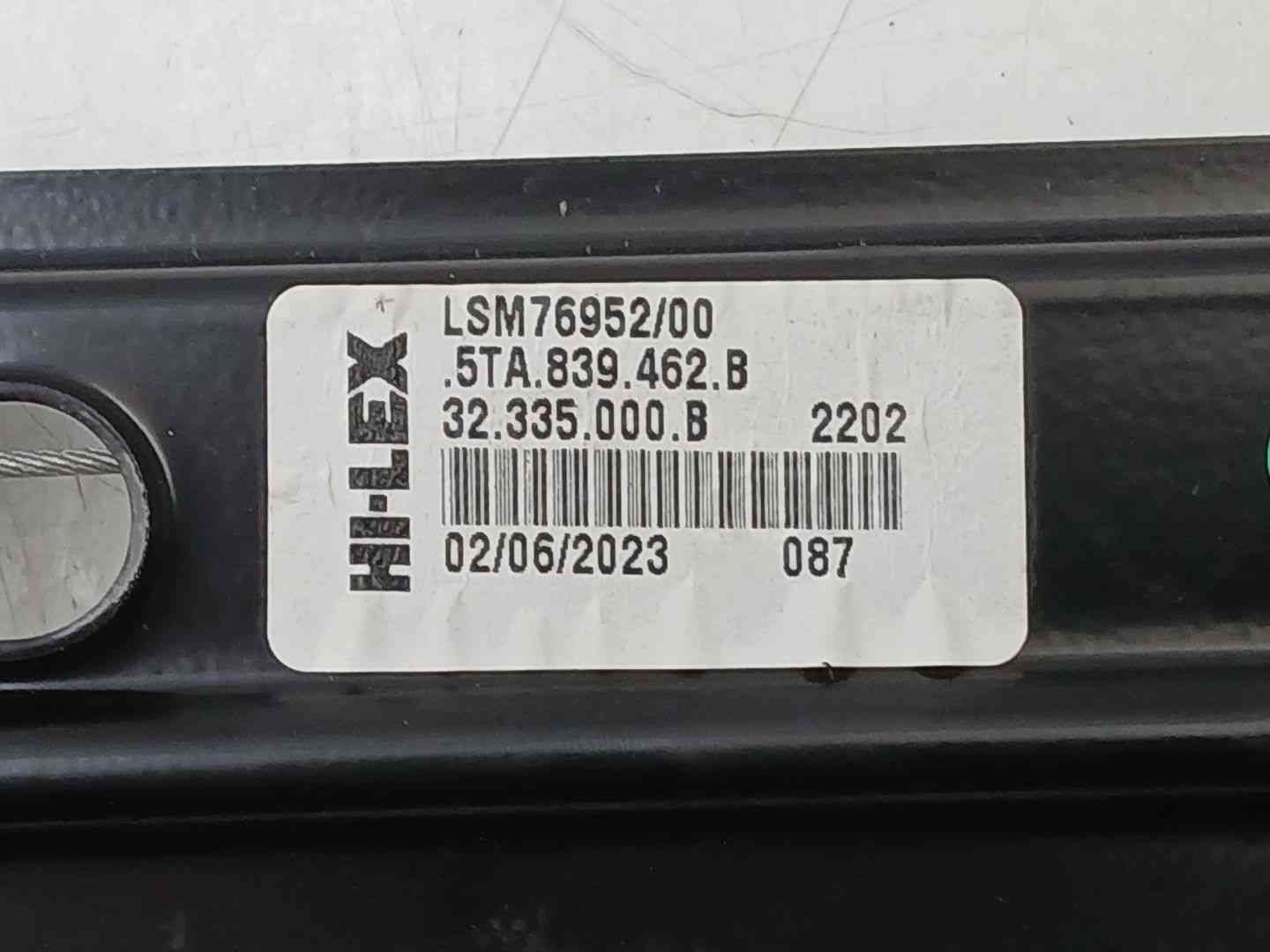 ELEVALUNAS TRASERO DERECHO VOLKSWAGEN TOURAN (5T1) 5TA839462B / 5TA839462B 5TA839462B5TA839462B - Vista 3