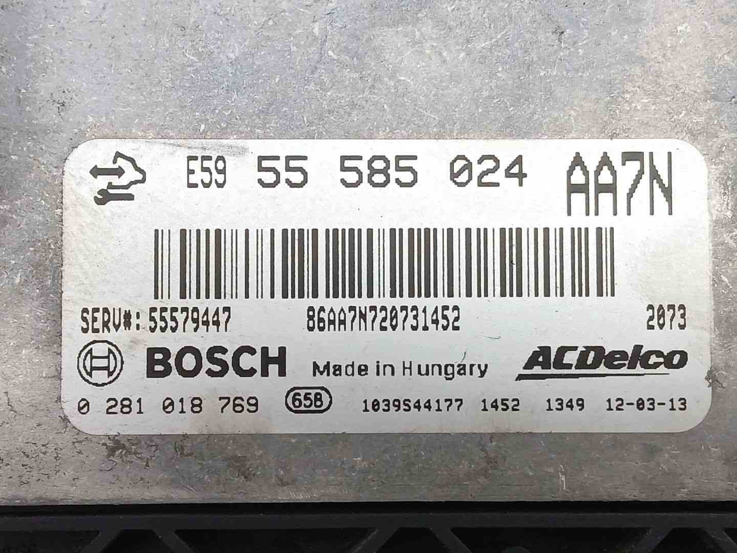 CENTRALITA MOTOR UCE OPEL ZAFIRA TOURER C (P12) 55585024 / 0281018769 555850240281018769 - Vista 2
