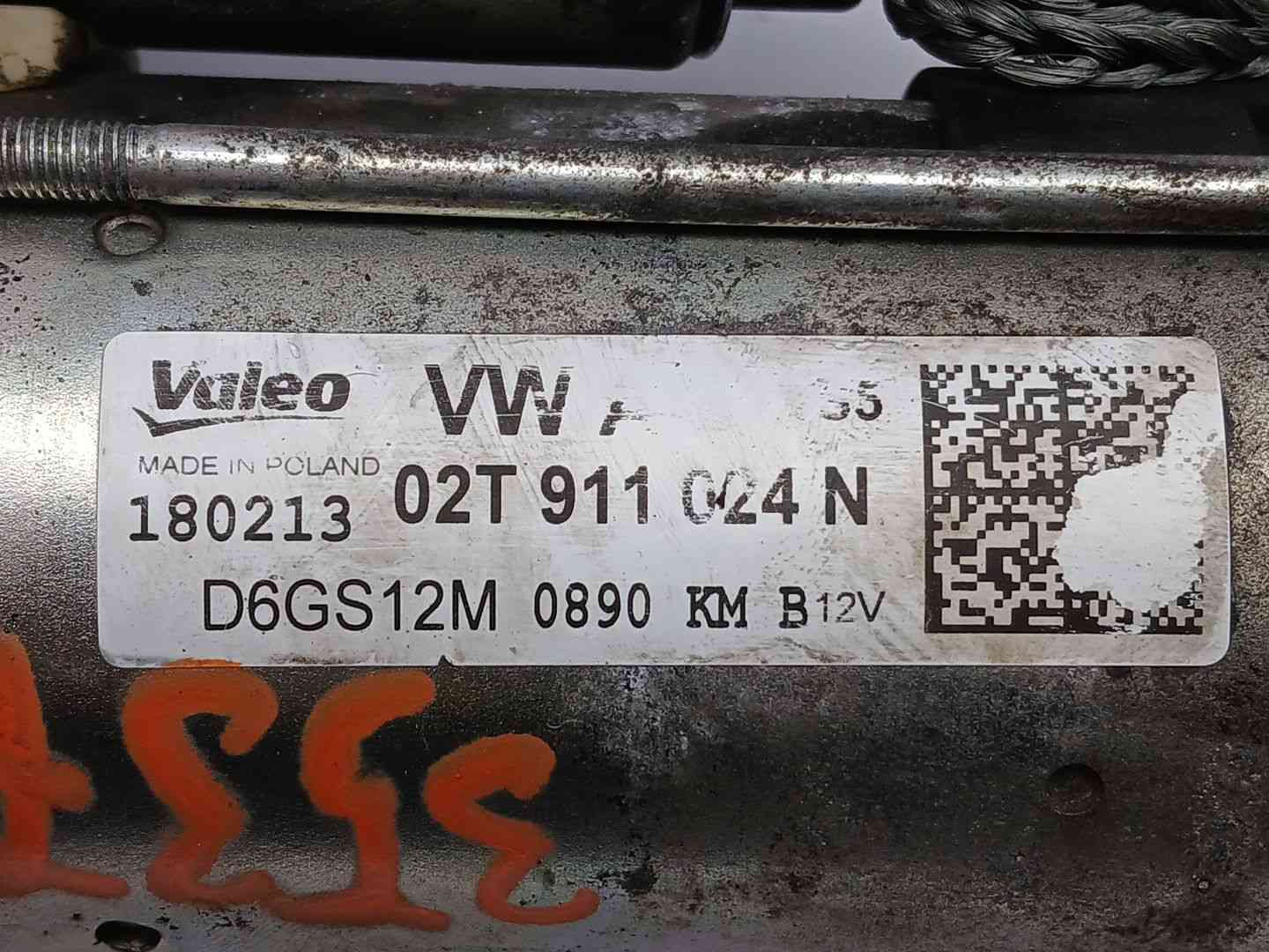 MOTOR ARRANQUE VOLKSWAGEN POLO (6R1) 02T911024N / 180213 / D6GS12M 02T911024N180213D6GS12M - Vista 2