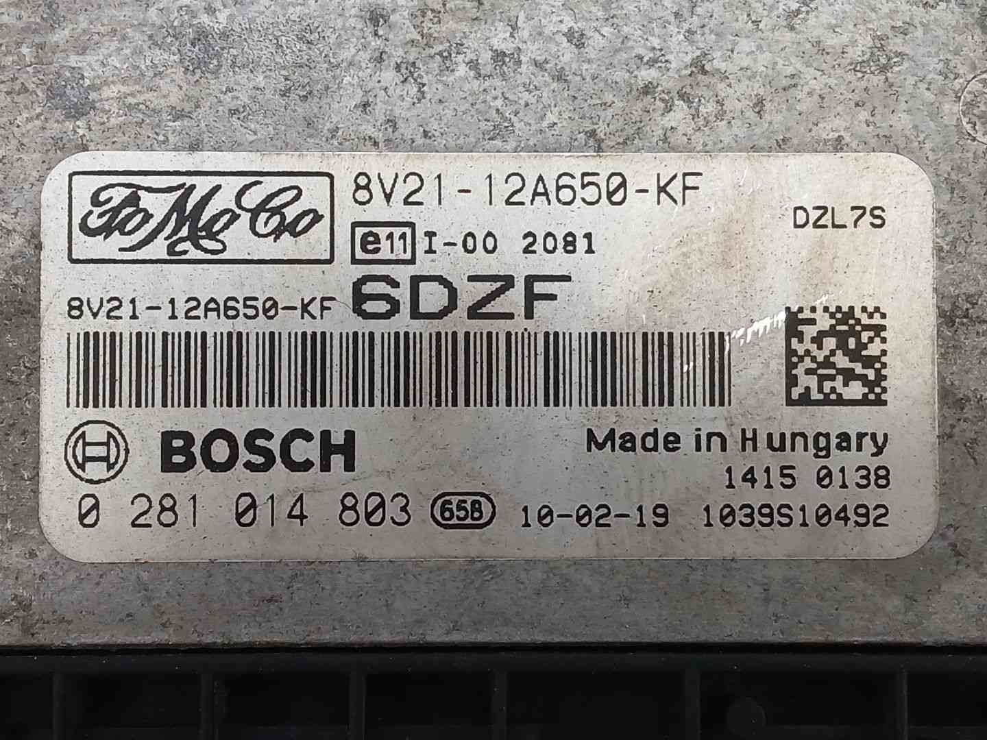 CENTRALITA MOTOR UCE FORD FIESTA (CB1) 8V2112A650KF / 0281014803 8V2112A650KF0281014803 - Vista 2
