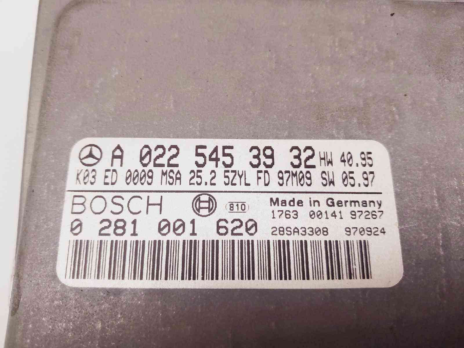 CENTRALITA MOTOR UCE MERCEDES-BENZ CLASE E (W210) BERLINA DIESEL A0225453932 / 0281001620 A02254539320281001620 - Vista 2
