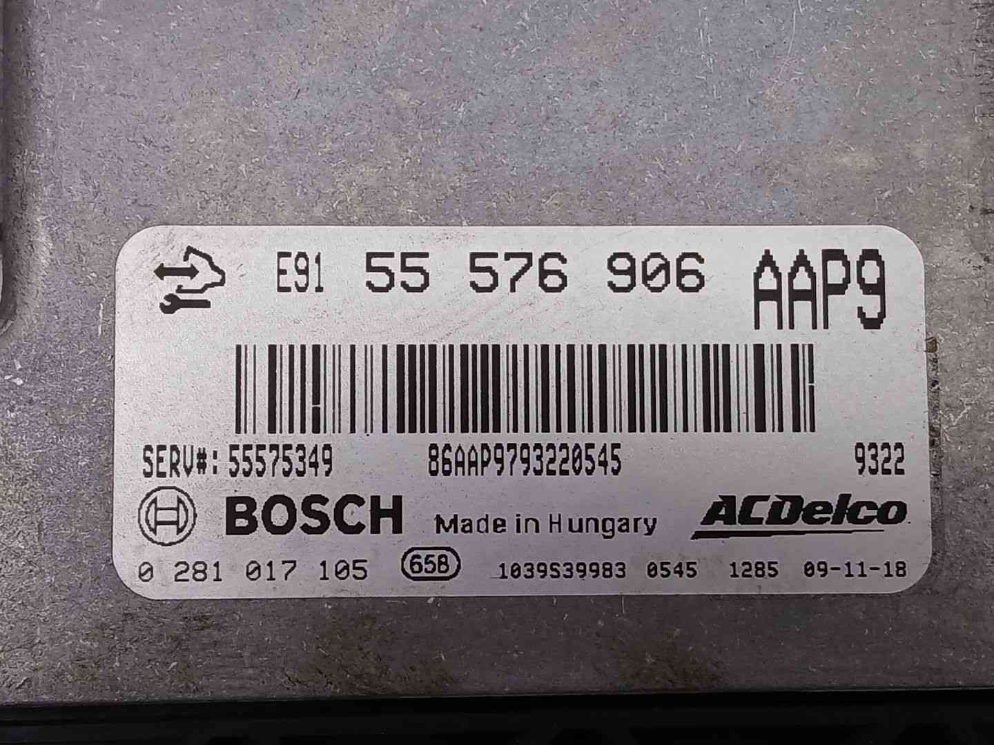 CENTRALITA MOTOR UCE OPEL INSIGNIA A Sedán (G09) 55576906 / 0281017105 555769060281017105 - Vista 2