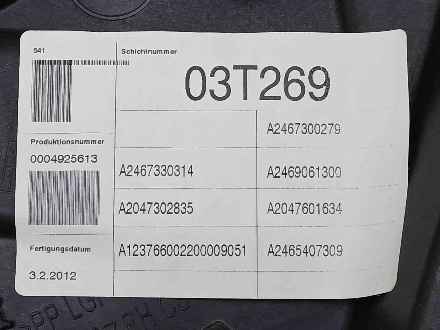 ELEVALUNAS TRASERO DERECHO MERCEDES-BENZ CLASE B Sports Tourer (W246, W242) A2467330314 / A2047302835 / A123766002200009051 A2467330314A2047302835A123766002200009051 - Vista 2