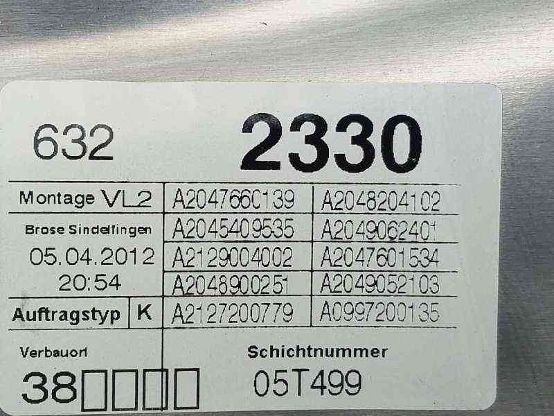 ELEVALUNAS DELANTERO IZQUIERDO MERCEDES-BENZ CLASE C (W204) LIM. A2047660139 / A2129004002 / A2045409535 A2047660139A2129004002A2045409535 - Vista 3
