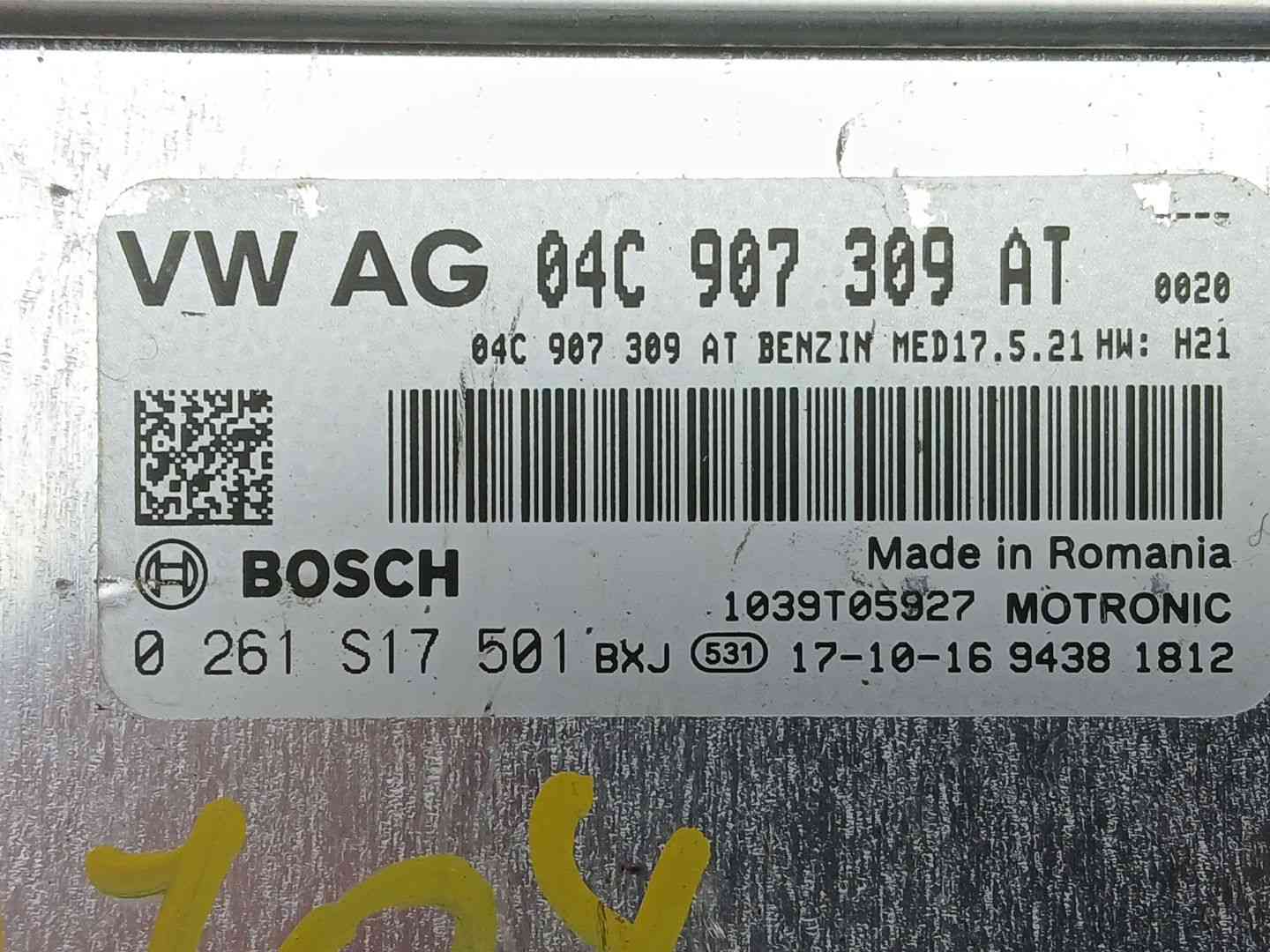CENTRALITA MOTOR UCE VOLKSWAGEN POLO VI (AW1, BZ1, AE1, BZ3) 04C907309AT / 0261S17501 04C907309AT0261S17501 - Vista 3