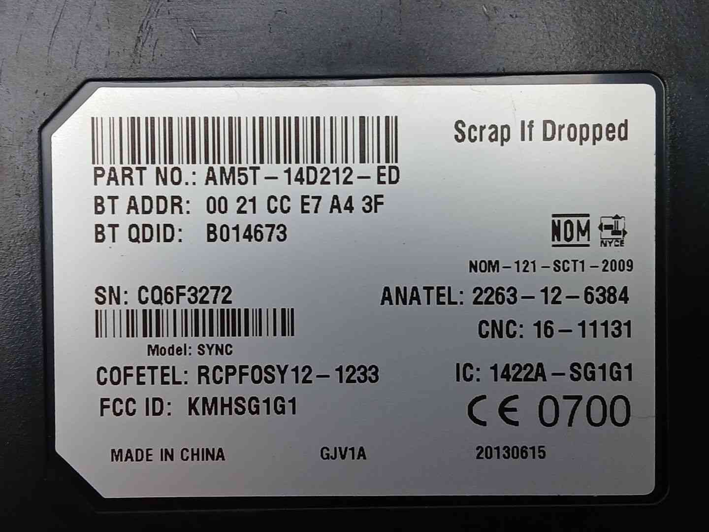 MODULO ELECTRONICO FORD FIESTA (CCN) AM5T14D212ED AM5T14D212ED - Vista 2
