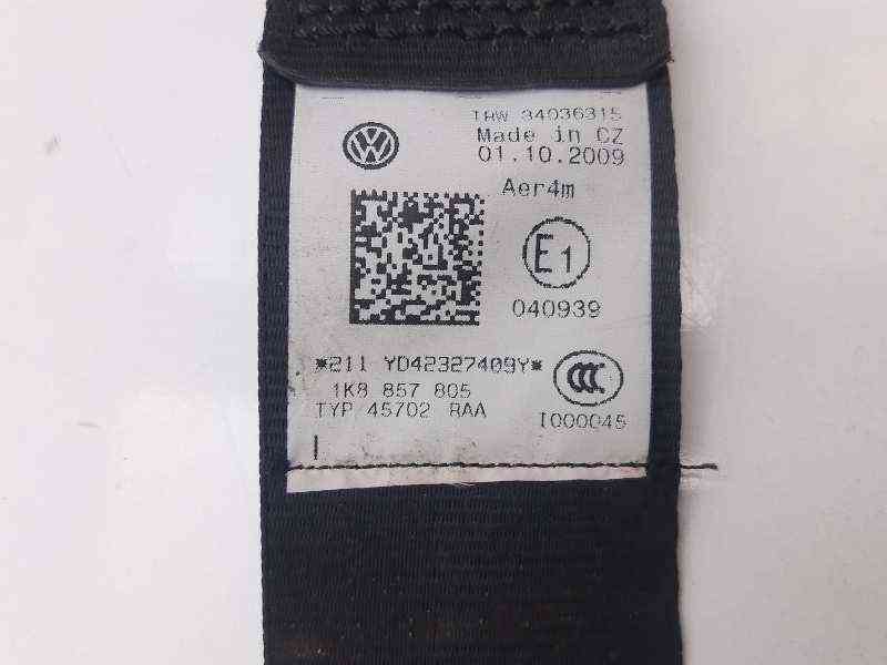 CINTURON SEGURIDAD TRASERO IZQUIERDO VOLKSWAGEN SCIROCCO (137) 1K8857805RAA / 1K8857805 1K8857805RAA1K8857805 - Vista 3