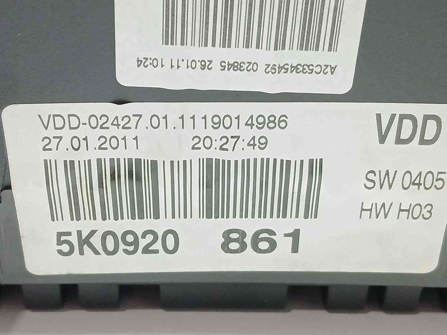 CUADRO INSTRUMENTOS VOLKSWAGEN GOLF VI (5K1) 5K0920861 5K0920861 - Vista 2