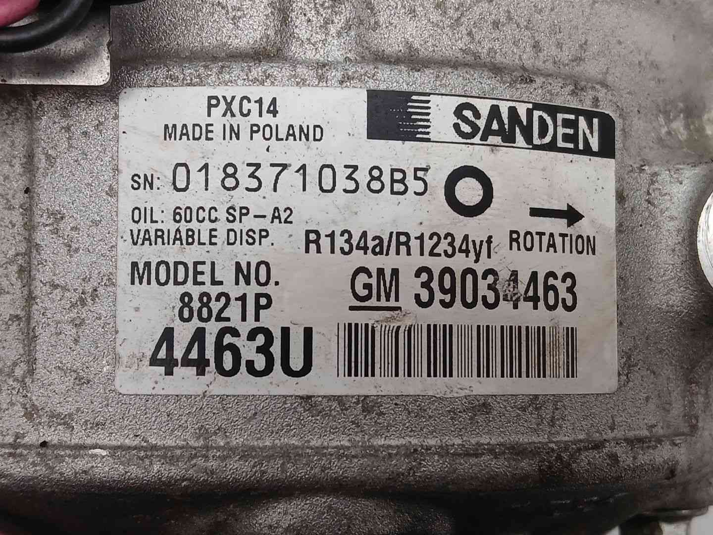 COMPRESOR AIRE ACONDICIONADO OPEL ASTRA K (B16) 39034463 / 8821P4463U 390344638821P4463U - Vista 3