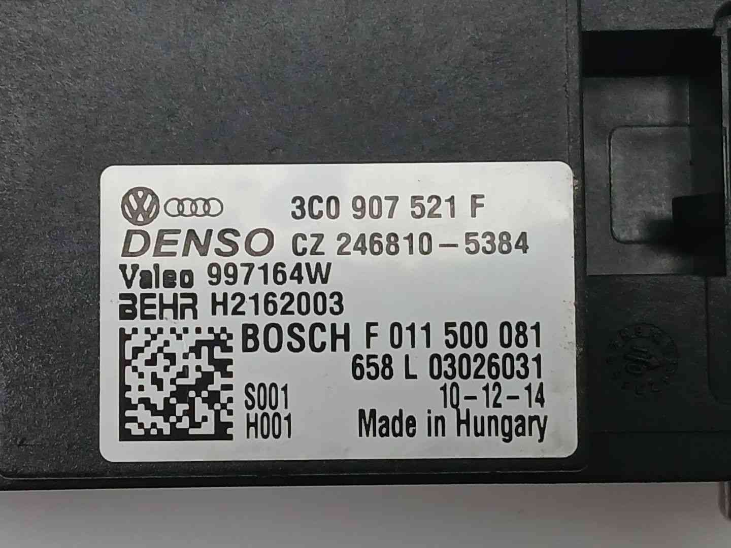 RESISTENCIA CALEFACCION VOLKSWAGEN SCIROCCO III (137, 138) 3C0907521F / CZ2468105384 / 997164W 3C0907521FCZ2468105384997164W - Vista 3