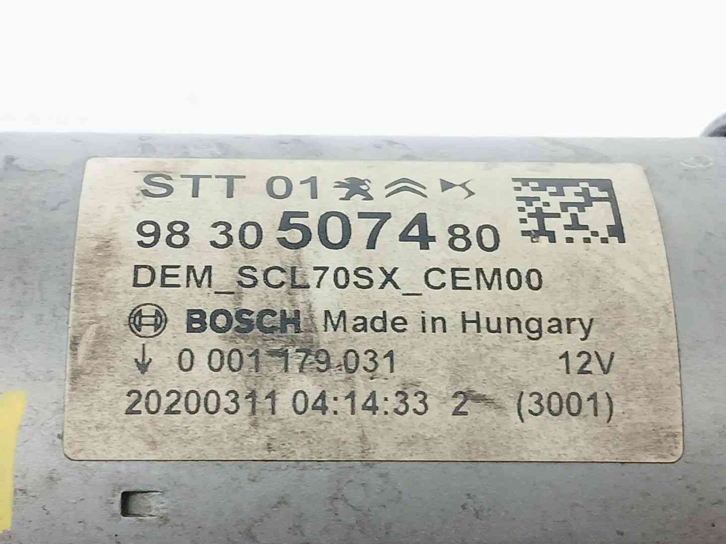 MOTOR ARRANQUE CITROËN C5 AIRCROSS (AC_, AJ_, AR_, A4_) 9830507480 / 0001179031 98305074800001179031 - Vista 2