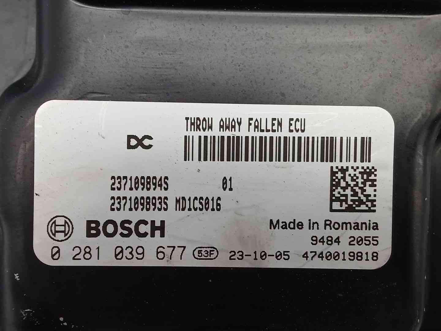 CENTRALITA MOTOR UCE RENAULT KANGOO III Furgón/monospace 237109894S / 237109893S / 0281039677 237109894S237109893S0281039677 - Vista 2