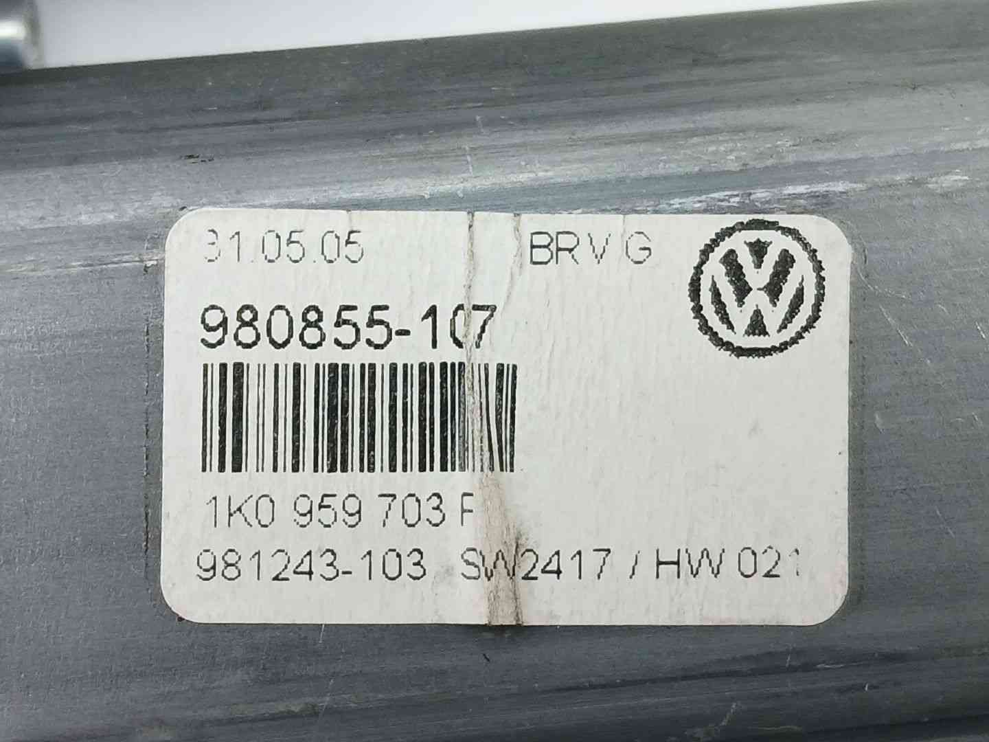 MOTOR ELEVALUNAS TRASERO IZQUIERDO VOLKSWAGEN PASSAT BERLINA (3C2) 1K0959703F 1K0959703F - Vista 3