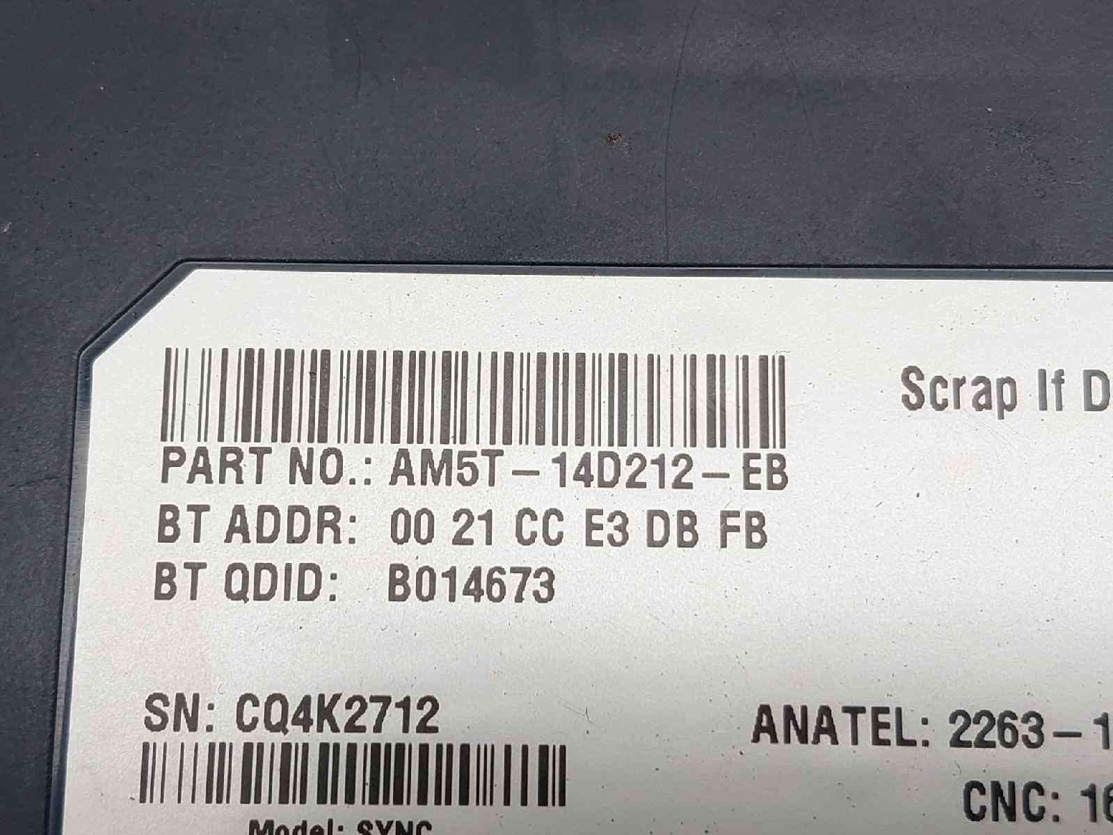 MODULO ELECTRONICO FORD FIESTA (CCN) AM5T14D212EB AM5T14D212EB - Vista 3